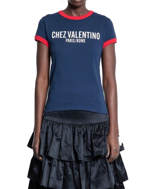 Valentino Garavani Blue T-Shirts & Tank Tops