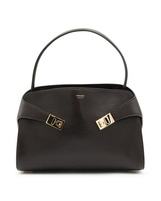 Ferragamo Black Leather Hug S Shoulder Bag
