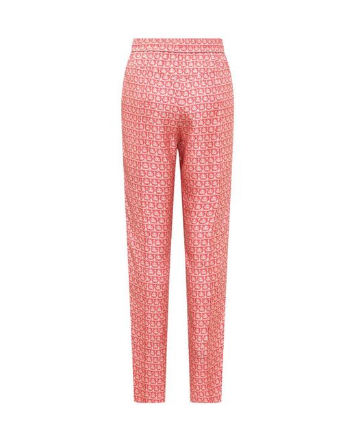 Ferragamo Pink Pants With Print