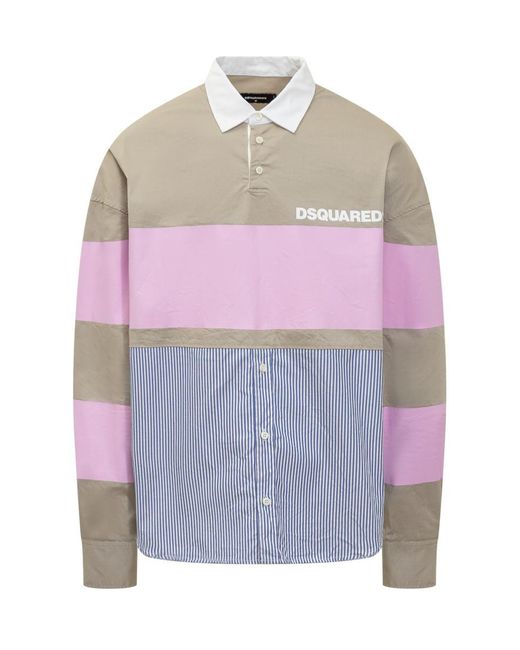 DSquared² Pink Rugby Shirt for men