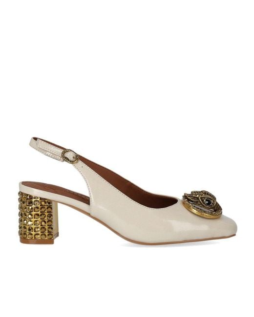 Kurt Geiger Metallic Chelsea Block Bone Slingback Pumps