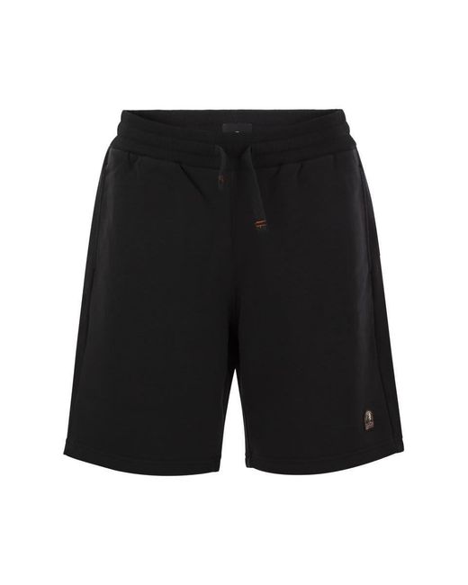 Parajumpers Black Cairo Easy - Cotton Fleece Bermuda Shorts for men