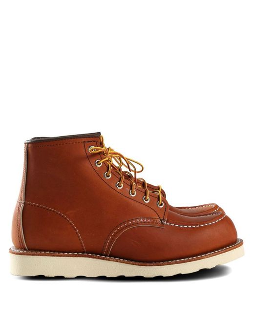 Red Wing Brown Lace-Up Ankle Boots for men