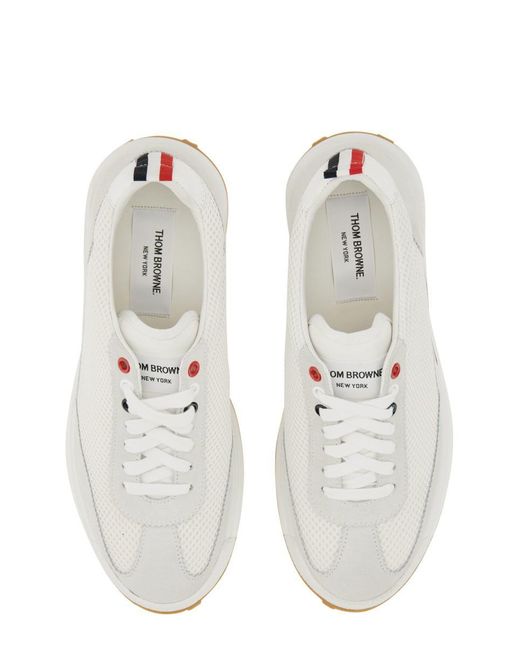 Thom Browne White Low-Top Panelled Sneaker