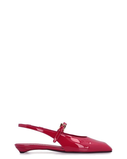 Prada Red Slingback Ballet Flats