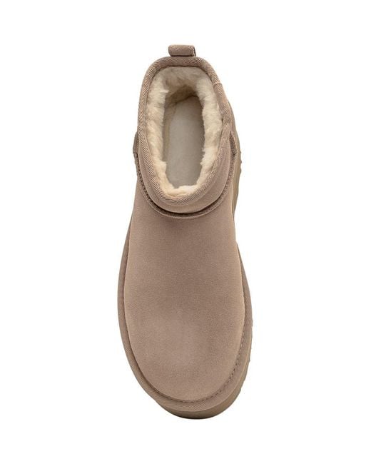 Ugg Brown Classic Ultra Mini Boots With Platform 50Mm