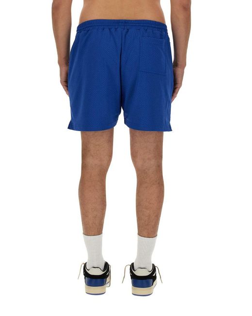 Represent Blue Mesh Bermuda Shorts for men