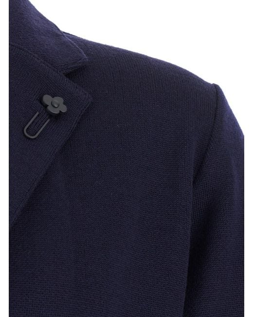 Lardini Blue Jacket With Classic Lapels And Button Fastening for men
