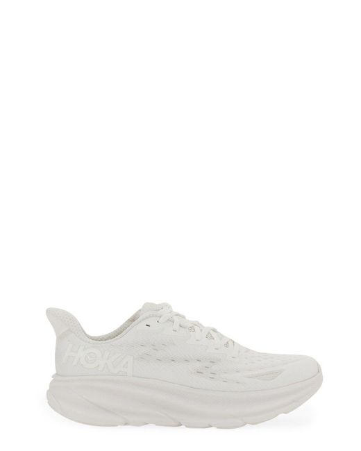 Hoka One One White Clifton 9 Sneaker for men