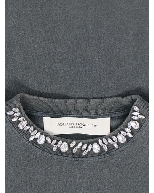Golden Goose Deluxe Brand Gray Crystal Detail T-shirt