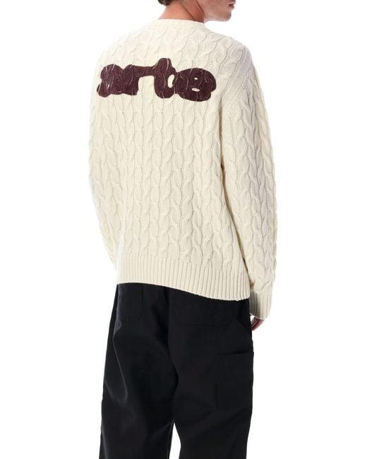 Arte' White Cable Knit for men