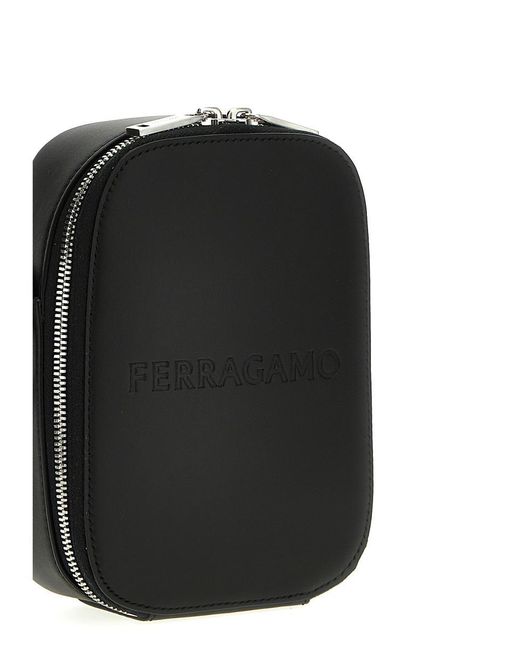 Ferragamo Black Compact Shoulder Strap Crossbody Bags for men