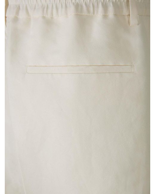 Burberry White Plain Canvas Trousers
