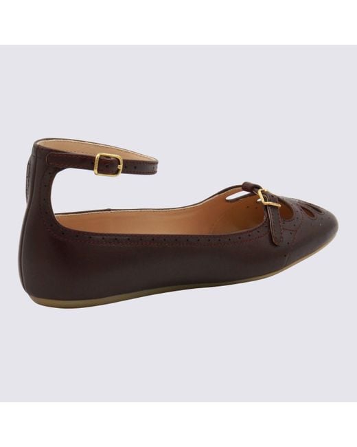 Chloé Brown Dark Leather Flats