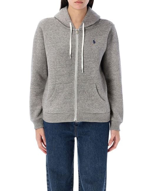 Polo Ralph Lauren Gray Full-Zip Hoodie