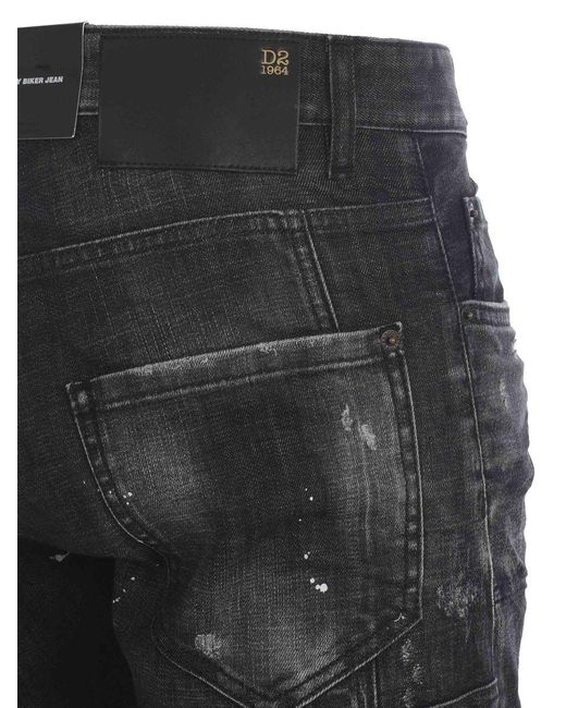 DSquared² Gray Jeans "Tidy Biker" for men
