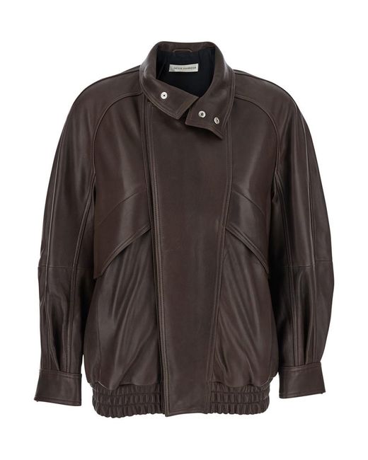 Nour Hammour Black 'Ariste' Jacket With High Neck With Buttons