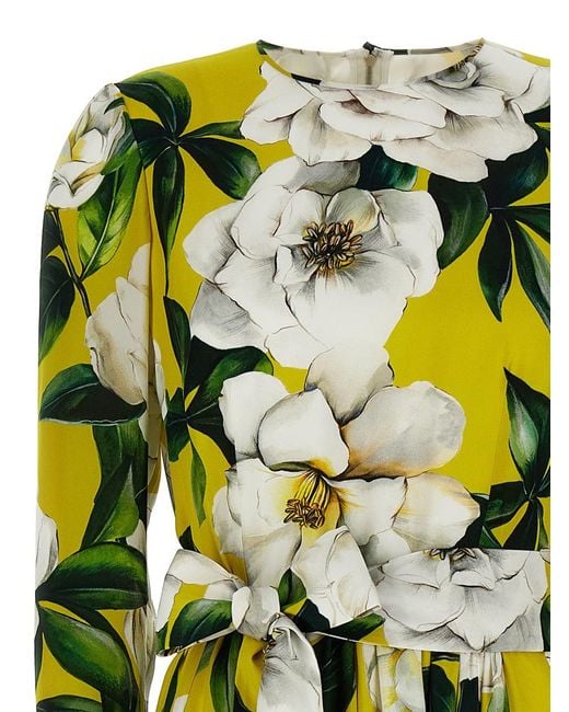 Dolce & Gabbana Green Floral Dress
