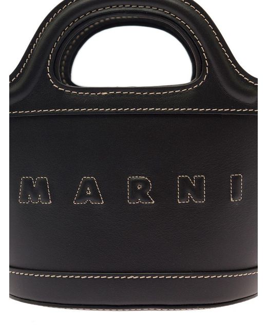 Marni Blue 'Tropicalia' Hand Bag With Logo And Embossed Details