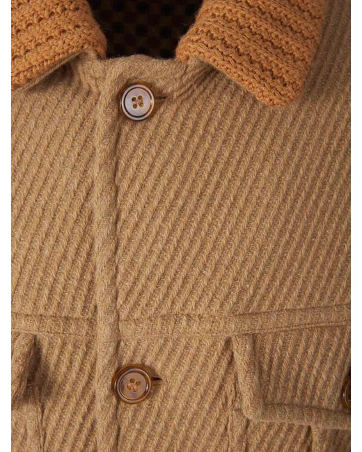 Etro Brown Knit Details Jacket for men