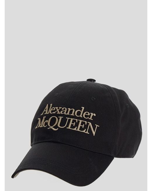 Alexander McQueen Black Logo Baseball Cap for men