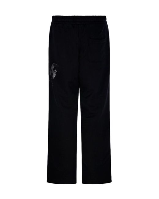 Golden Goose Deluxe Brand Black Wide Jogging Pant Logo Print for men