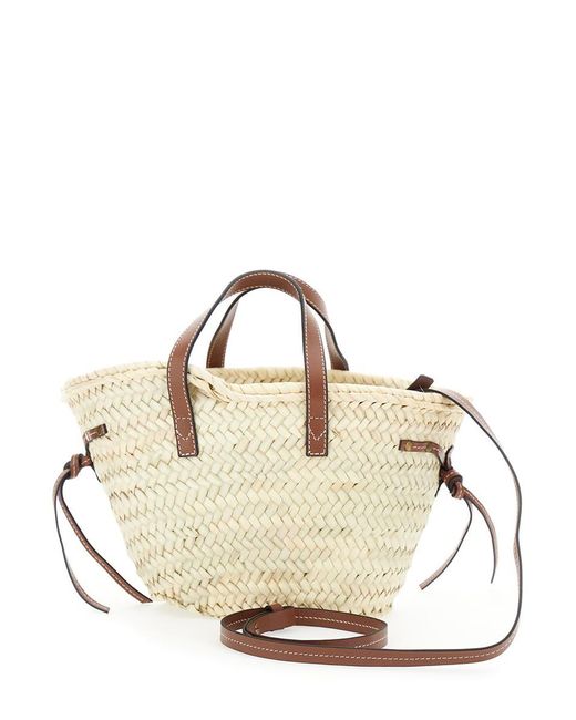 Isabel Marant Metallic 'Cadix Mini' Handbag With Leather Trims Ands Logo Detail