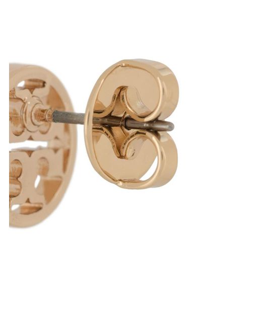 Tory Burch Natural Colored Earrings With Logo
