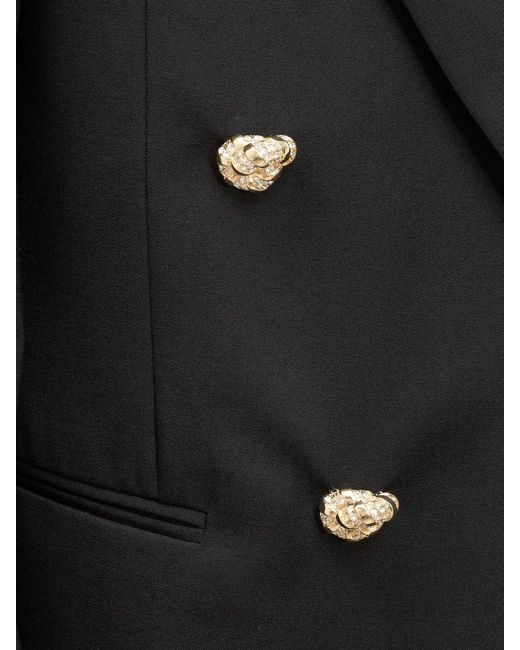 Lanvin Black Jewel-buttons Open-front Blazer
