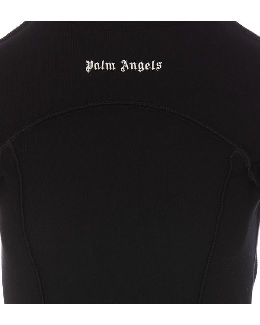 Palm Angels Black Logo-embroidered Knitted Maxi Dress