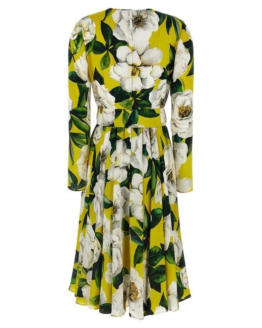 Dolce & Gabbana Green Floral Dress
