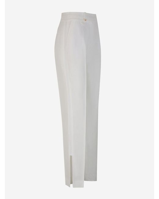 Jacquemus White Viscose Formal Pants