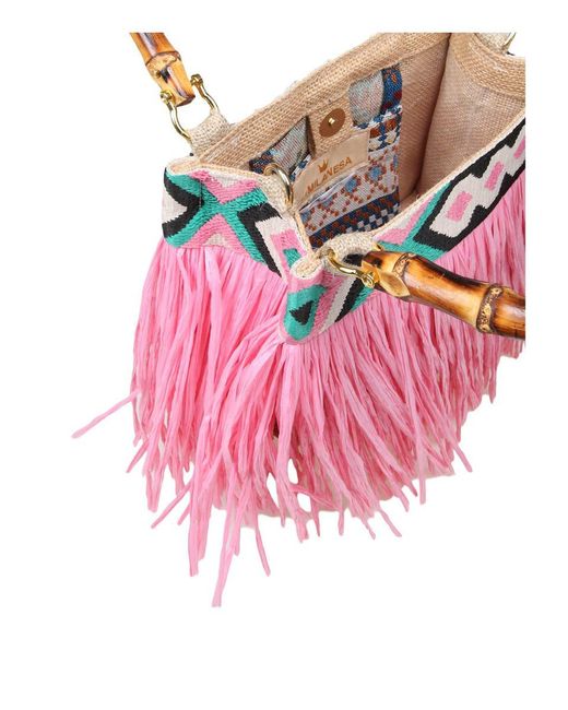 La Milanesa Pink Handbag With Fringes