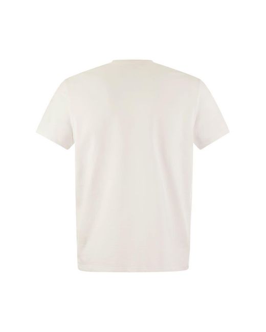 Majestic Filatures White Crew-Neck Cotton T-Shirt for men