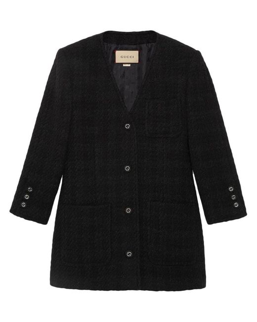 Gucci Black Tweed Single-breasted Jacket