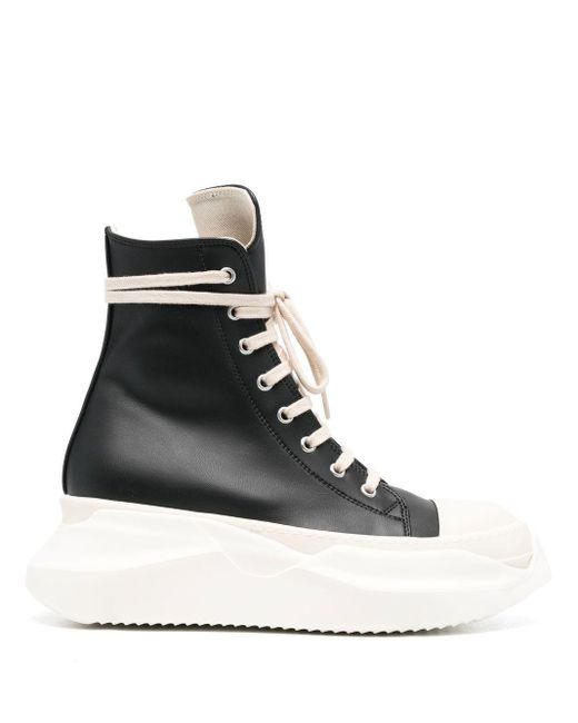 Rick Owens DRKSHDW Abstract High-top Leather Sneakers in Black | Lyst