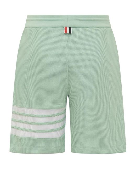 Thom Browne Green Shorts With Logo