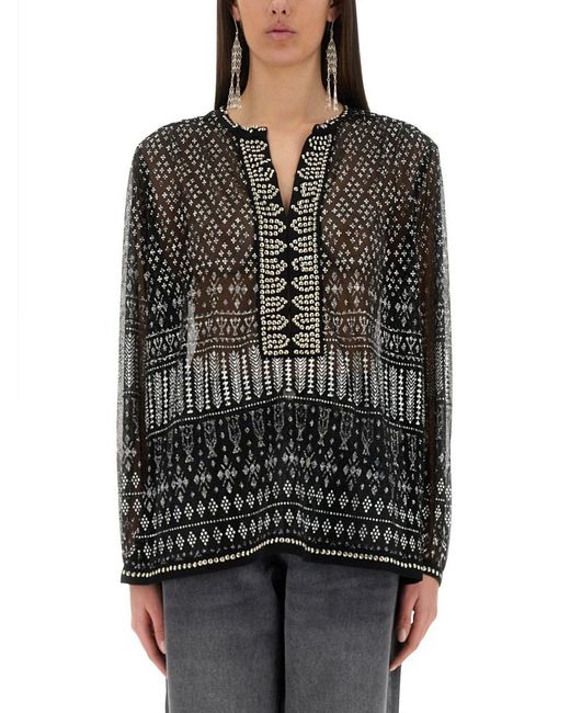 Isabel Marant Black Sheer "Nickie" Top