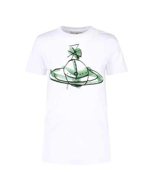 Vivienne Westwood White Drawn Orb Logo Tee