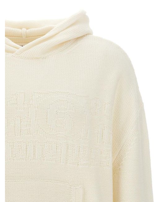 MM6 by Maison Martin Margiela Natural Wool Knitted Hoodie for men