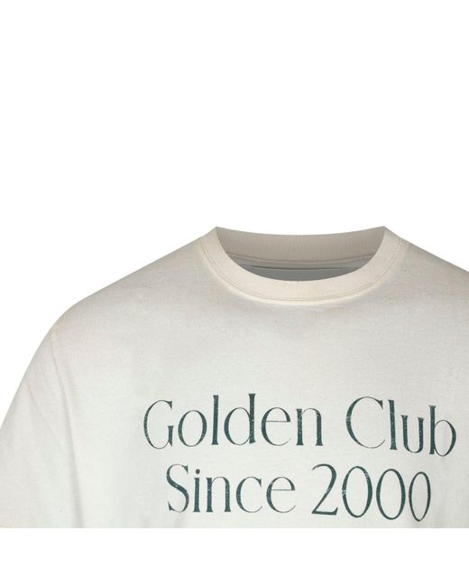 Golden Goose Deluxe Brand Gray Cream Cotton T-Shirt for men