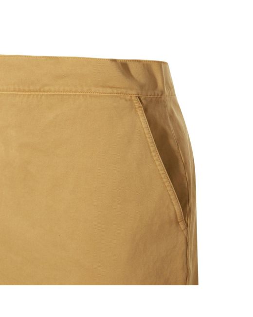 Max Mara Natural Beige Cotton Midi Skirt