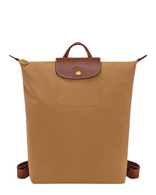 Longchamp Brown Backpack "m Le Pliage Original"