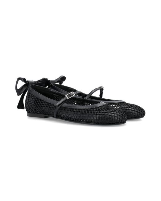 Gia Borghini Black Grete Mesh Flat Shoes