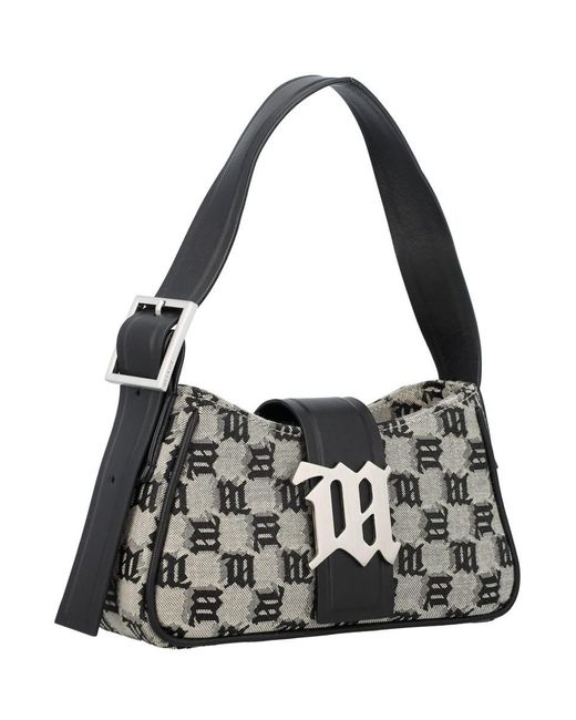 M I S B H V Black Jacquard Mini Bag