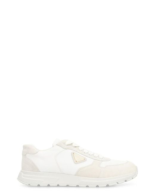 Prada White Prax 2.0 Low-Top Sneakers