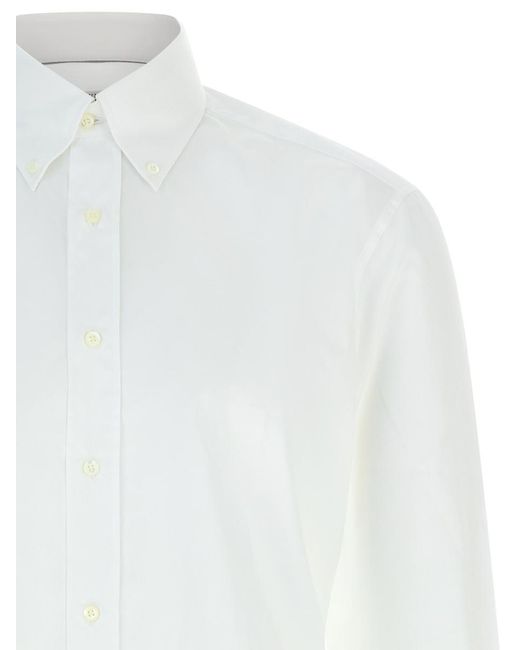 Brunello Cucinelli White Button-Down Shirt for men