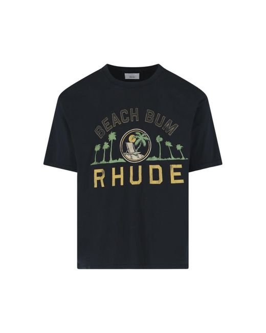 Rhude Black 'beach Bum' T-shirt for men