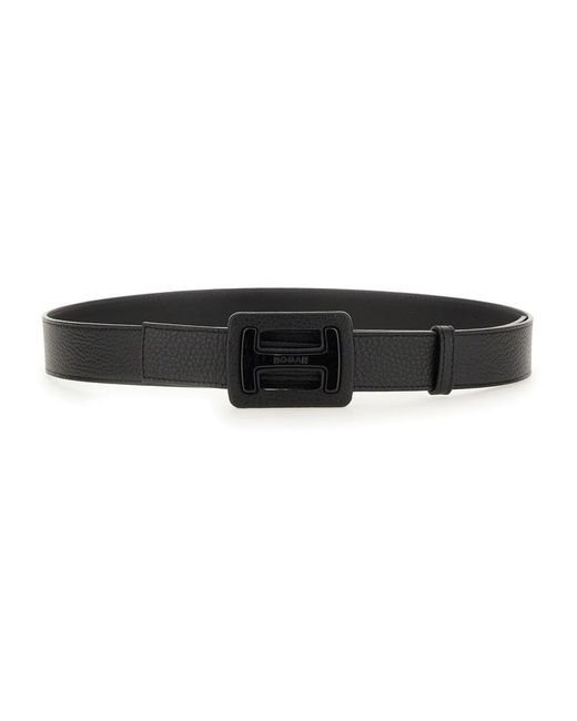 Hogan Black Leather Belt