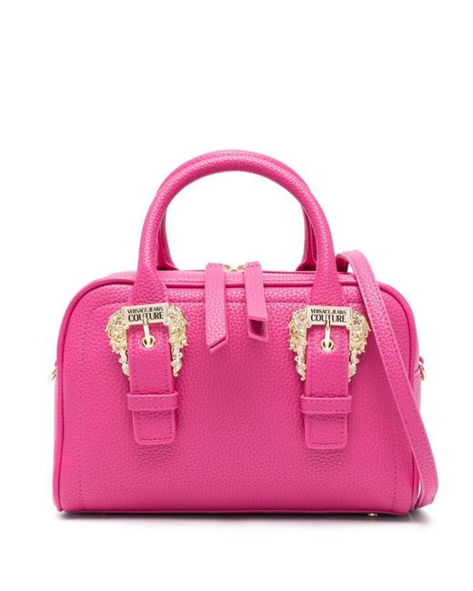 Versace Pink Logo-engraved Decorative-buckle Tote Bag